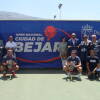 Tenistas y la mascota, Musgui, durante la presentación del XX Open de tenis