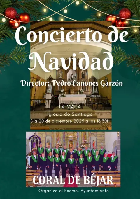 Cartel Concierto de Navidad Coral de Béjar en La Maya, Salamanca