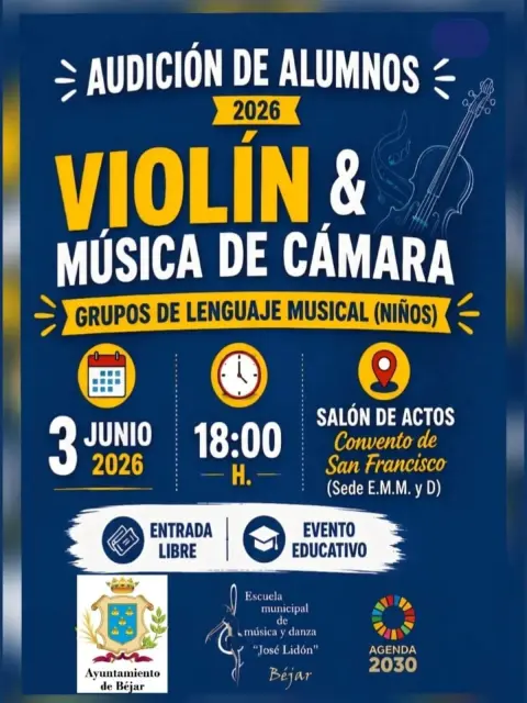 Cartel Audición de alumnos Violín y Música de Cámara