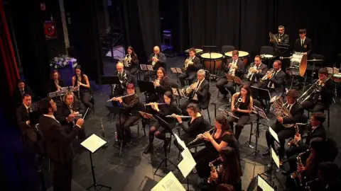 Banda Municipal de Música de Béjar durante un concierto en el Teatro Cervantes