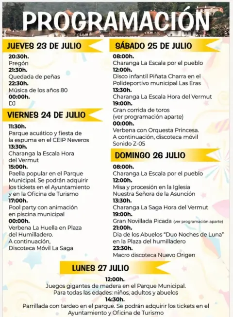 Programa de las Fiestas de Candelario 2026