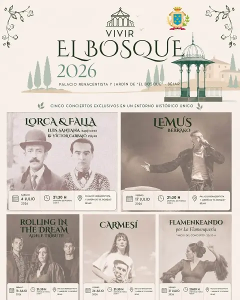 Cartel Programación Vivir El Bosque Béjar 2026