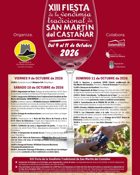 Programa Fiesta de La Vendimia San Martin del Castañar 2026