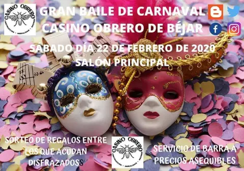 Máscaras de carnaval sobre confeti