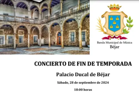 Cartel Concierto Fin de Temporada de la Banda Municipal de Música de Béjar