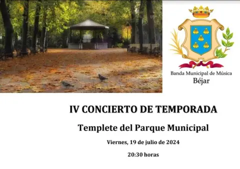 Cartel IV Concierto de Temporada Banda Municipal de Música de Béjar