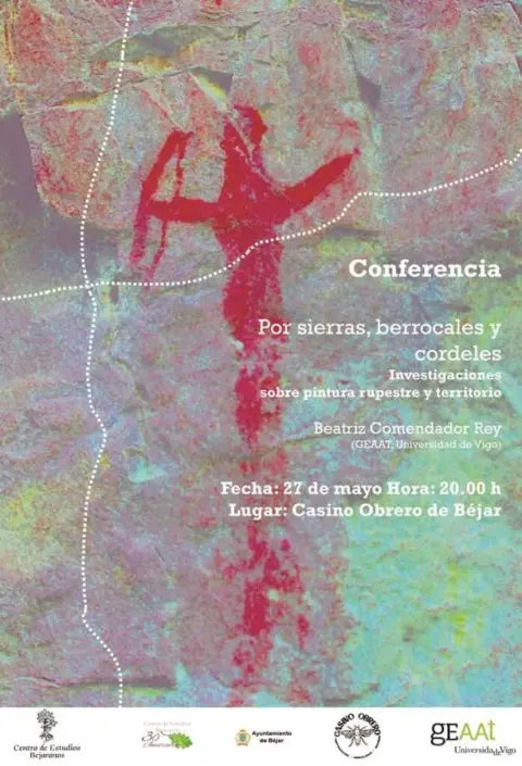 Cartel Por sierras, berrocales y cordeles. Investigaciones sobre pintura rupestre y territorio