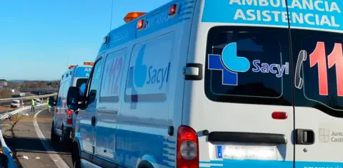 Ambulancias en accidente A-66