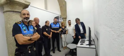 Presentación del nuevo sistema de cámaras de tráfico en Béjar con autoridades municipales y Policía Local