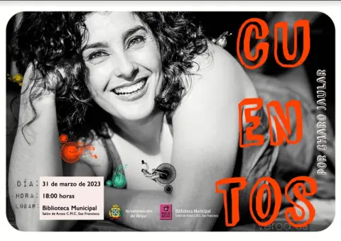 Cartel cuentacuentos con la fotografía de Charo Jaular