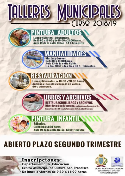 Cartel de los talleres municipales