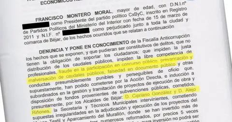 Ciudadanos por Béjar denuncia ante la Fiscalía Anticorrupción la gestión municipal de PP y PSOE