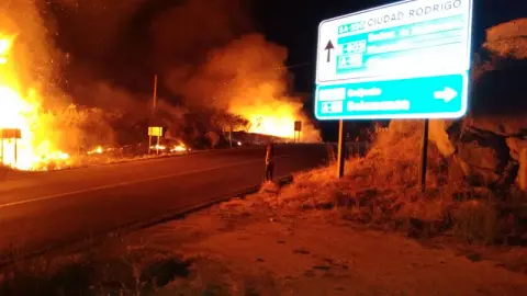 Incendio junto al antiguo vertedero de Béjar
