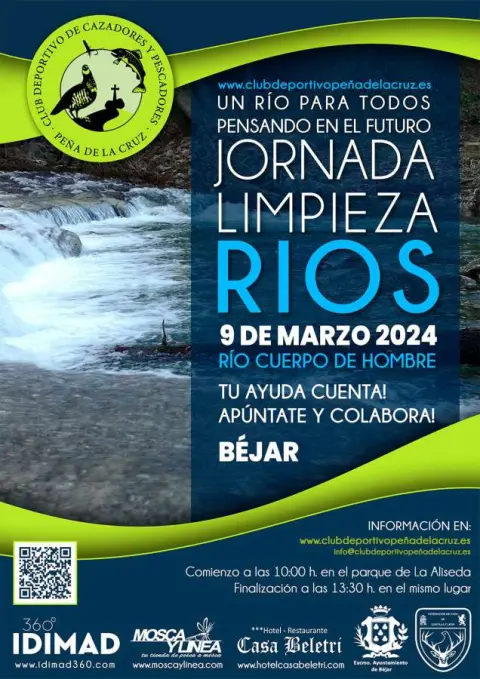 Cartel jornada de limpieza en el río Cuerpo de Hombre