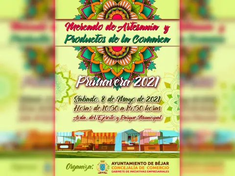 Cartel del Mercado de Artesanía y Productos de la Comarca-Primavera 2021