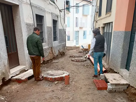 Obras en la calle Horno del Salvador de Béjar