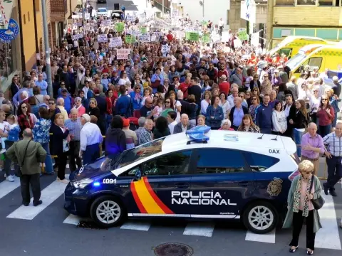 Protesta sanitaria frente al hospital Virgen del Castañar de Béjar