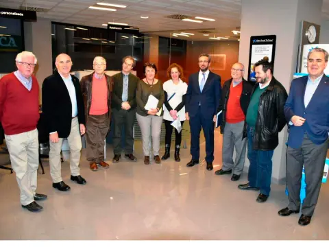 Representantes de la fundación  La Caixa y del Rotary Club de Béjar