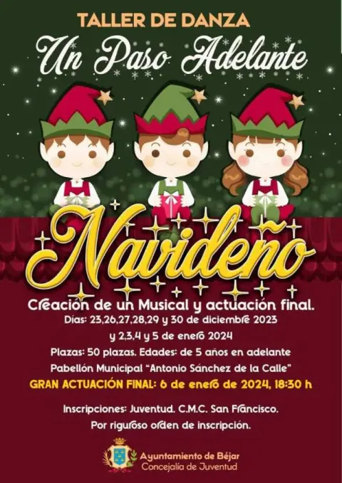 Cartel del taller de Danza en Béjar
