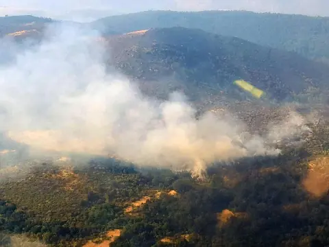 Vista aérea del incendio incendio