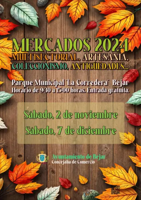 Cartel Mercado Artesanía, Coleccionismo, Antigüedades en Béjar
